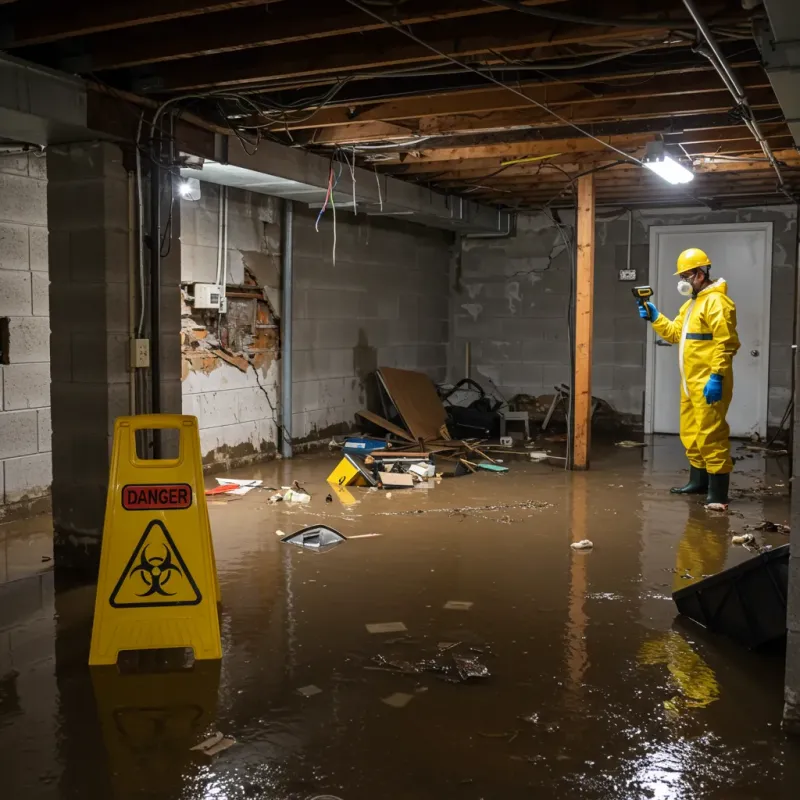 Flooded Basement Electrical Hazard in DeFuniak Springs, FL Property