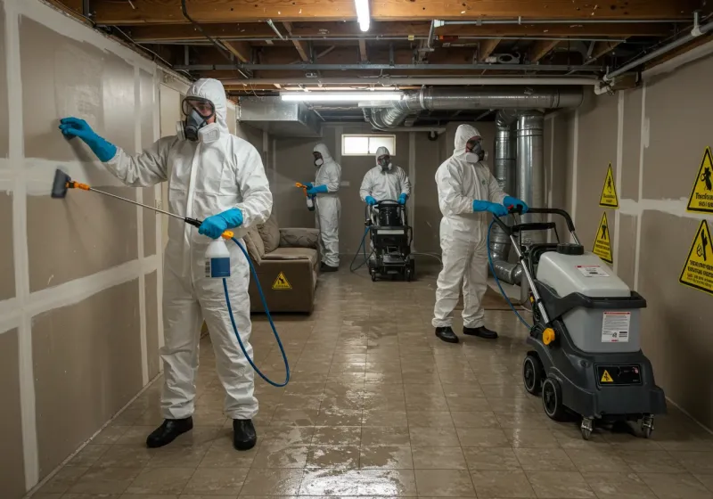 Basement Moisture Removal and Structural Drying process in DeFuniak Springs, FL